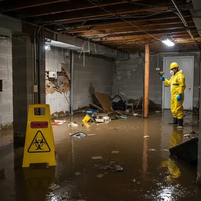 Flooded Basement Electrical Hazard in Seaside, FL Property