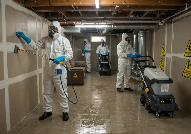 Basement Moisture Removal and Structural Drying process in Seaside, FL